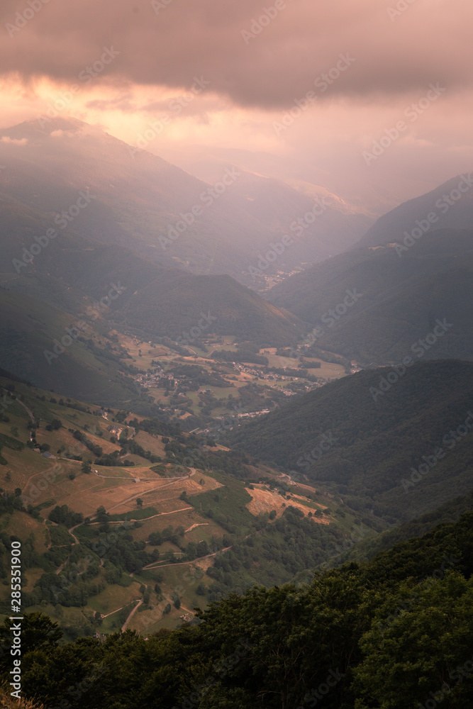Obraz premium View from the Col d'Aspin at High Pyrenes, France.