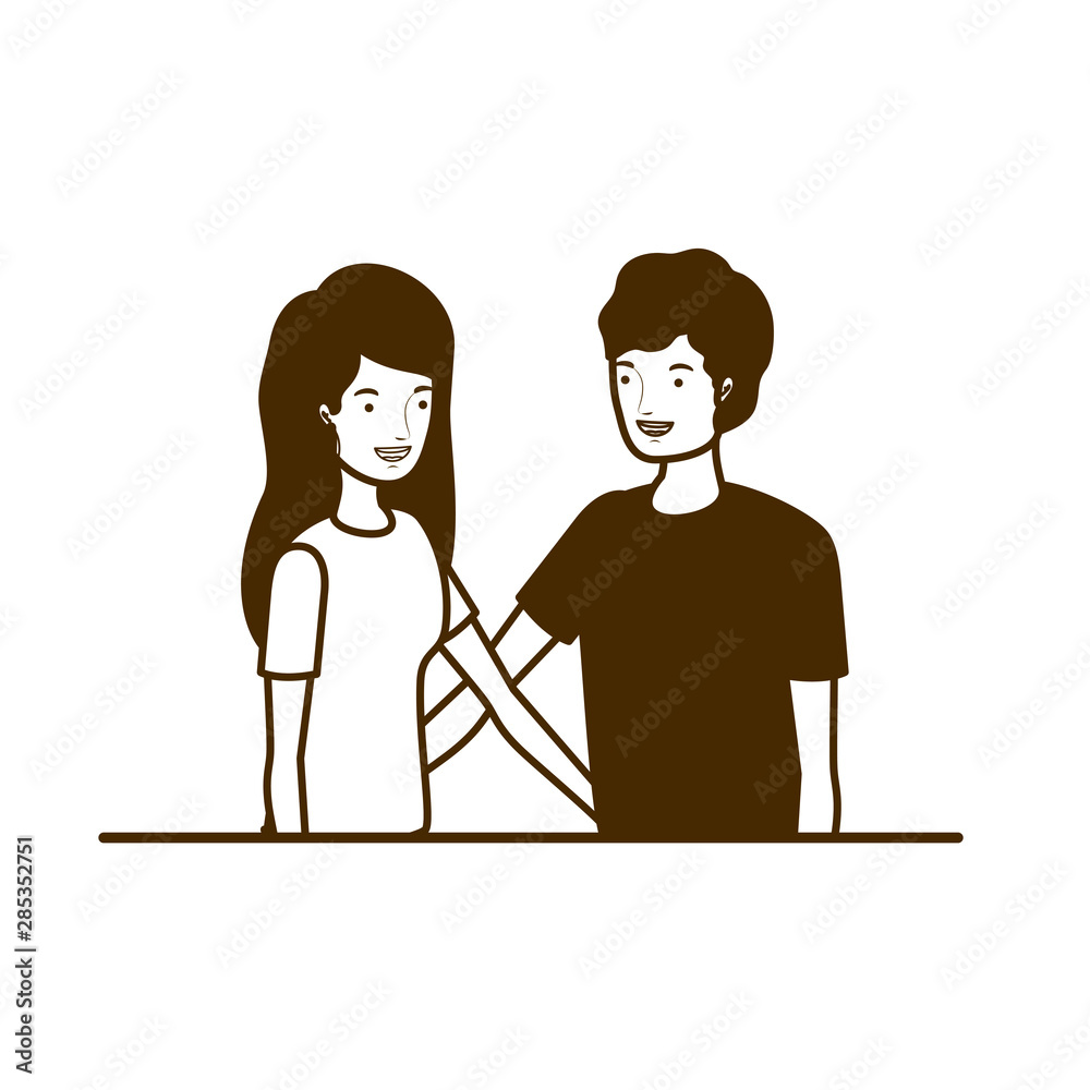 silhouette of couple of people smiling and hugging each other silhouette of couple of people smiling and hugging each other