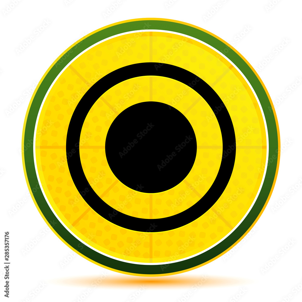 Record icon lemon lime yellow round button illustration Record icon lemon lime yellow round button illustration