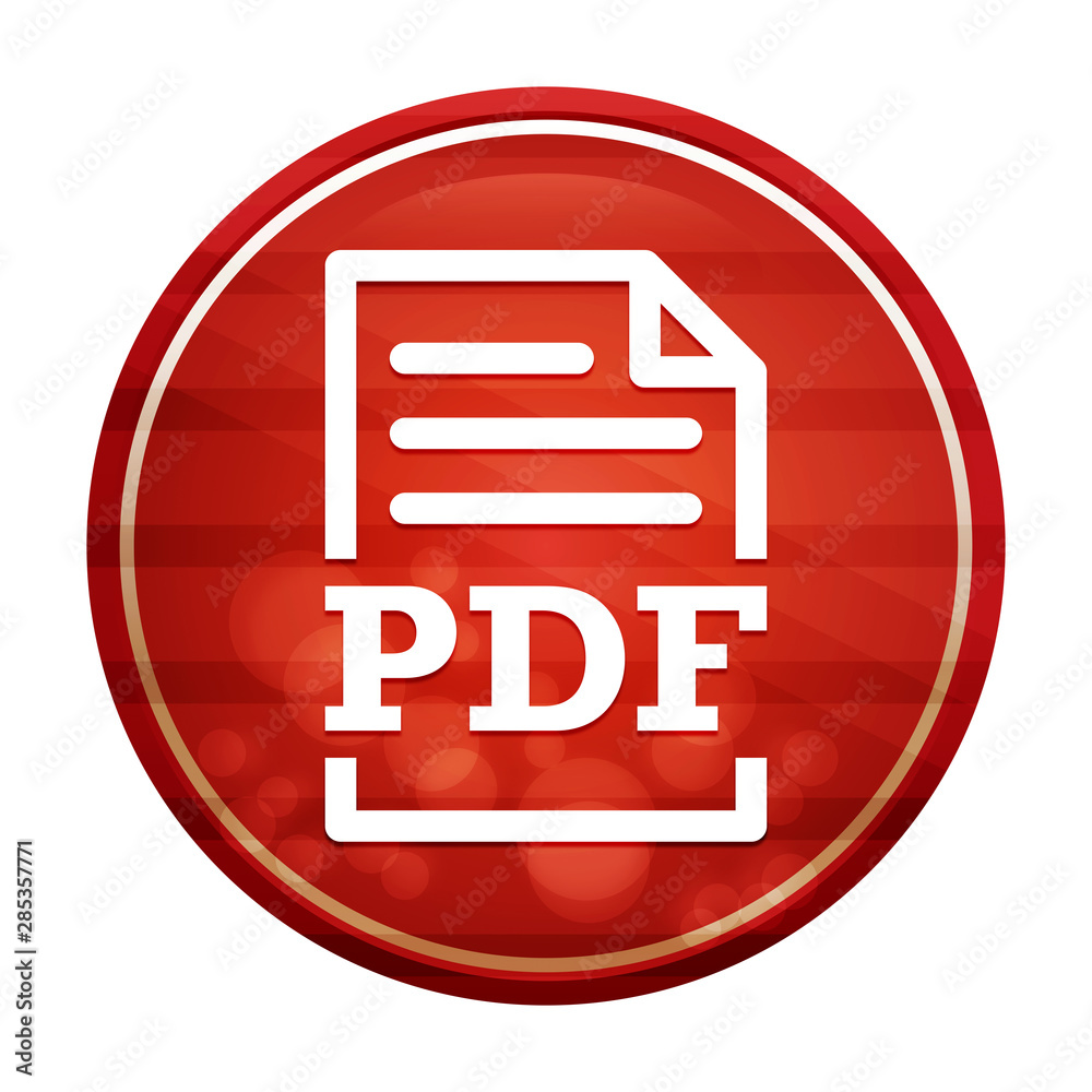 PDF document page icon realistic diagonal motion red round button illustration PDF document page icon realistic diagonal motion red round button illustration