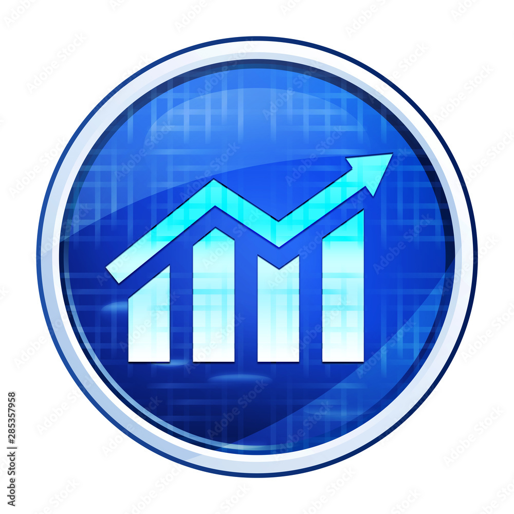 Statistics icon futuristic blue round button vector illustration Statistics icon futuristic blue round button vector illustration