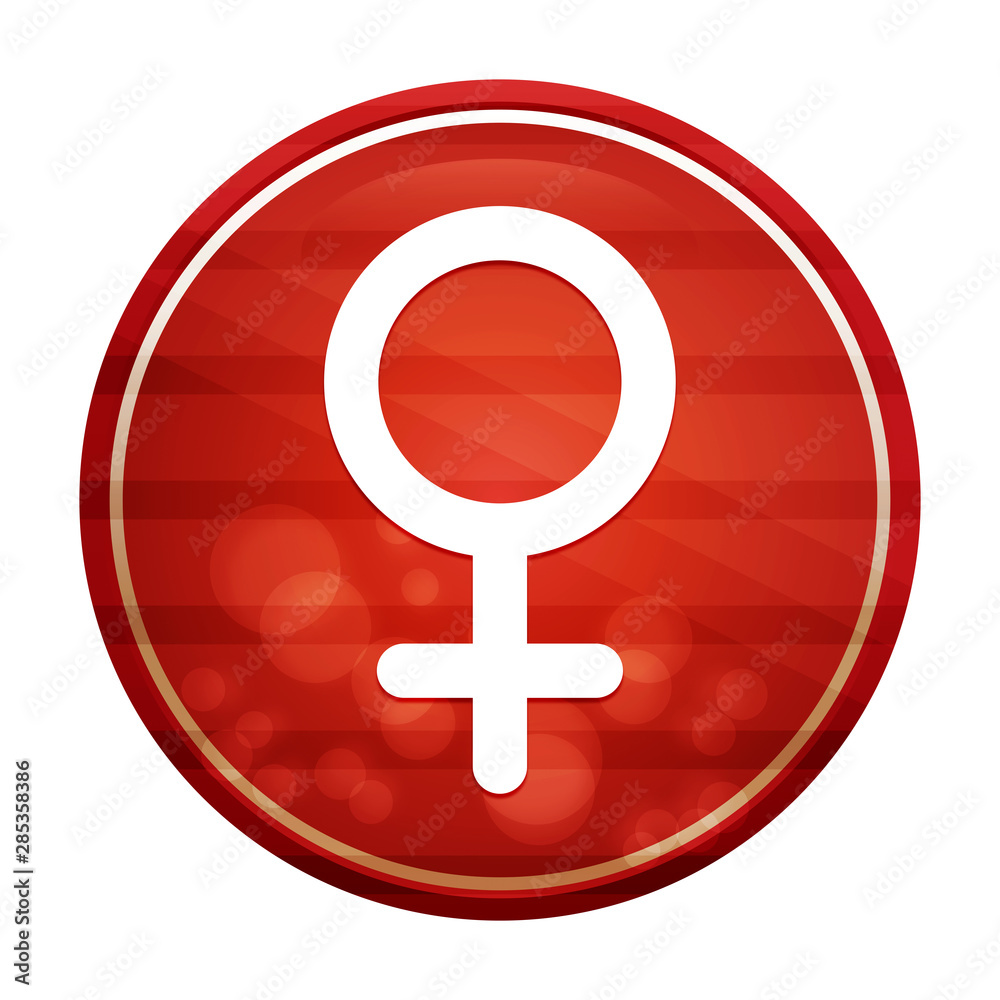 Female symbol icon realistic diagonal motion red round button illustration Female symbol icon realistic diagonal motion red round button illustration