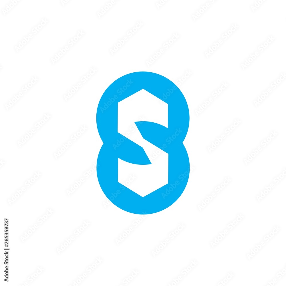 Number 8 with S letter logo design vector Number 8 with S letter logo design vector