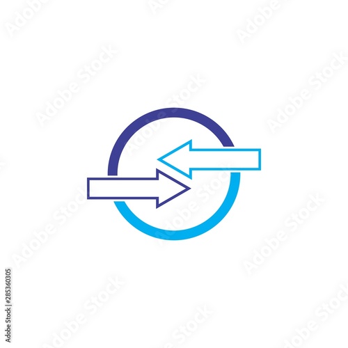 Circle with back and forth Arrow logo design vector