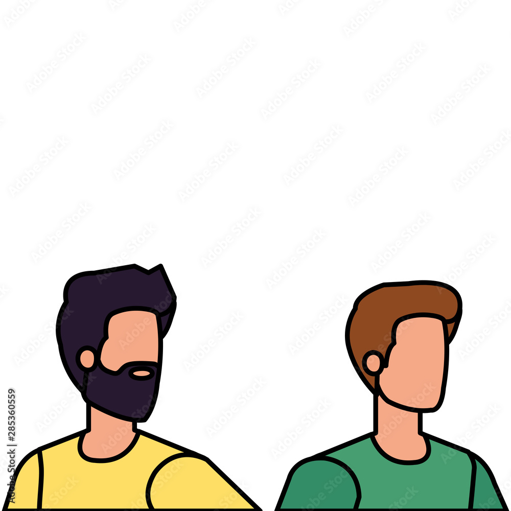 young and casual men characters young and casual men characters