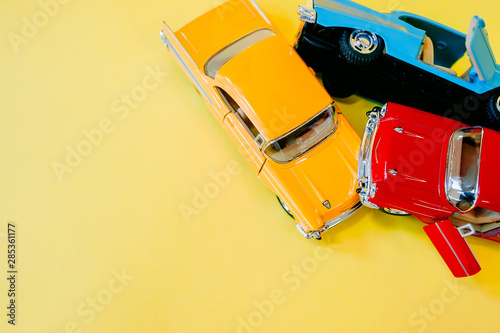 car accident on a yellow background