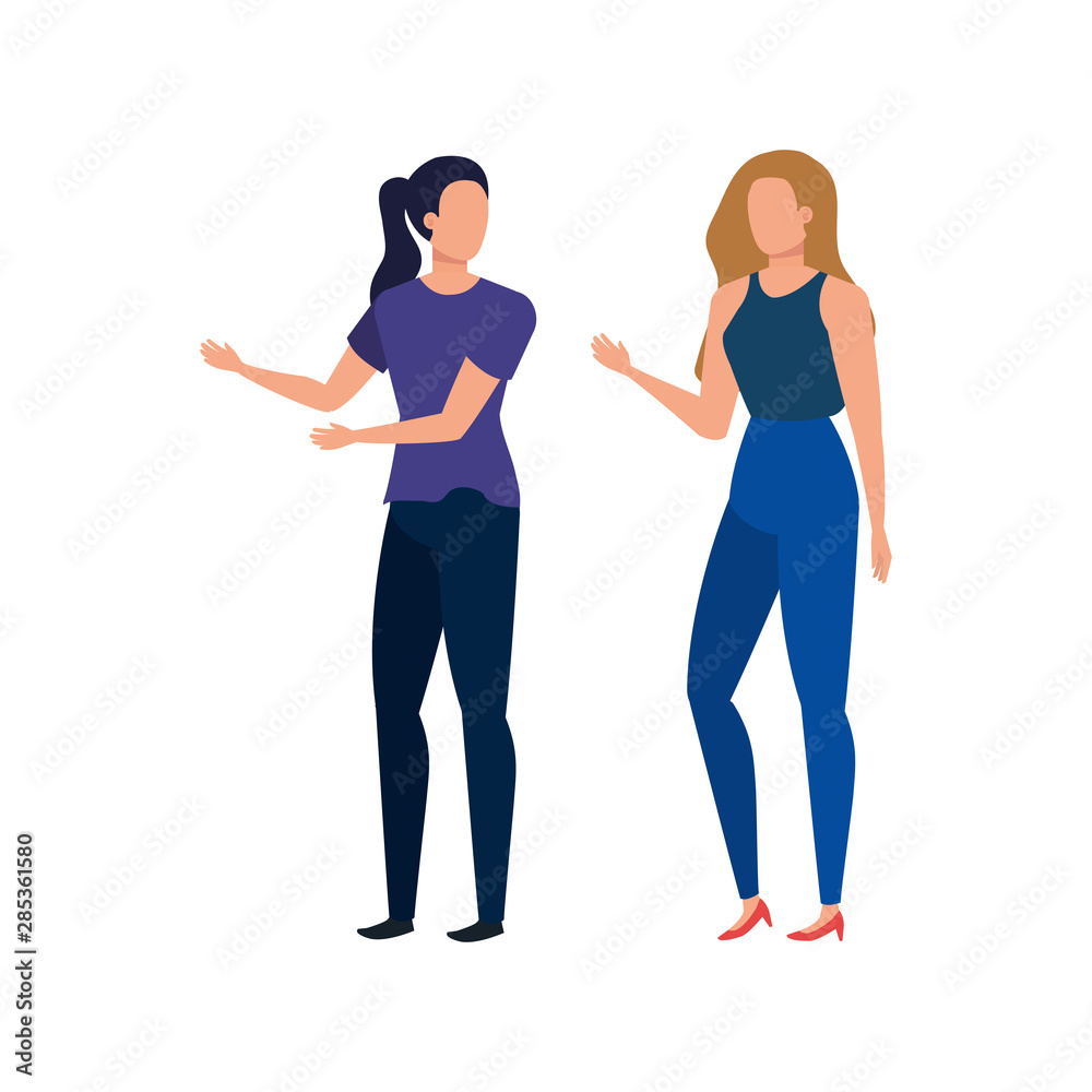 Fototapeta premium beautiful and young women characters