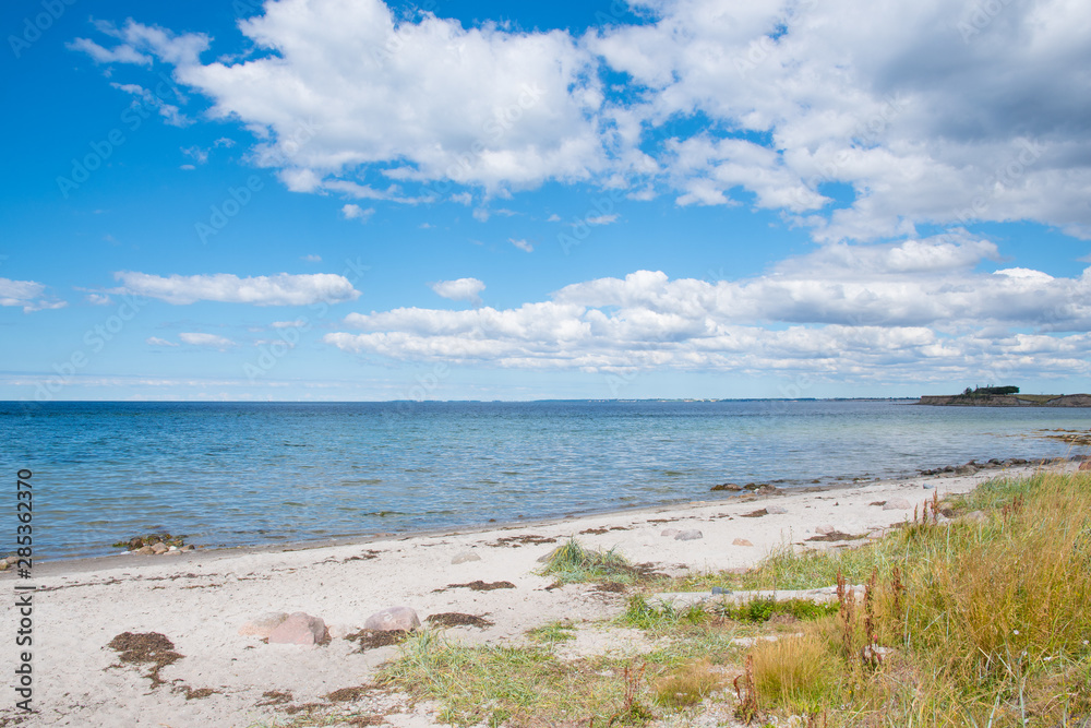 View towards te sea from Svino beach on the Danish countryside