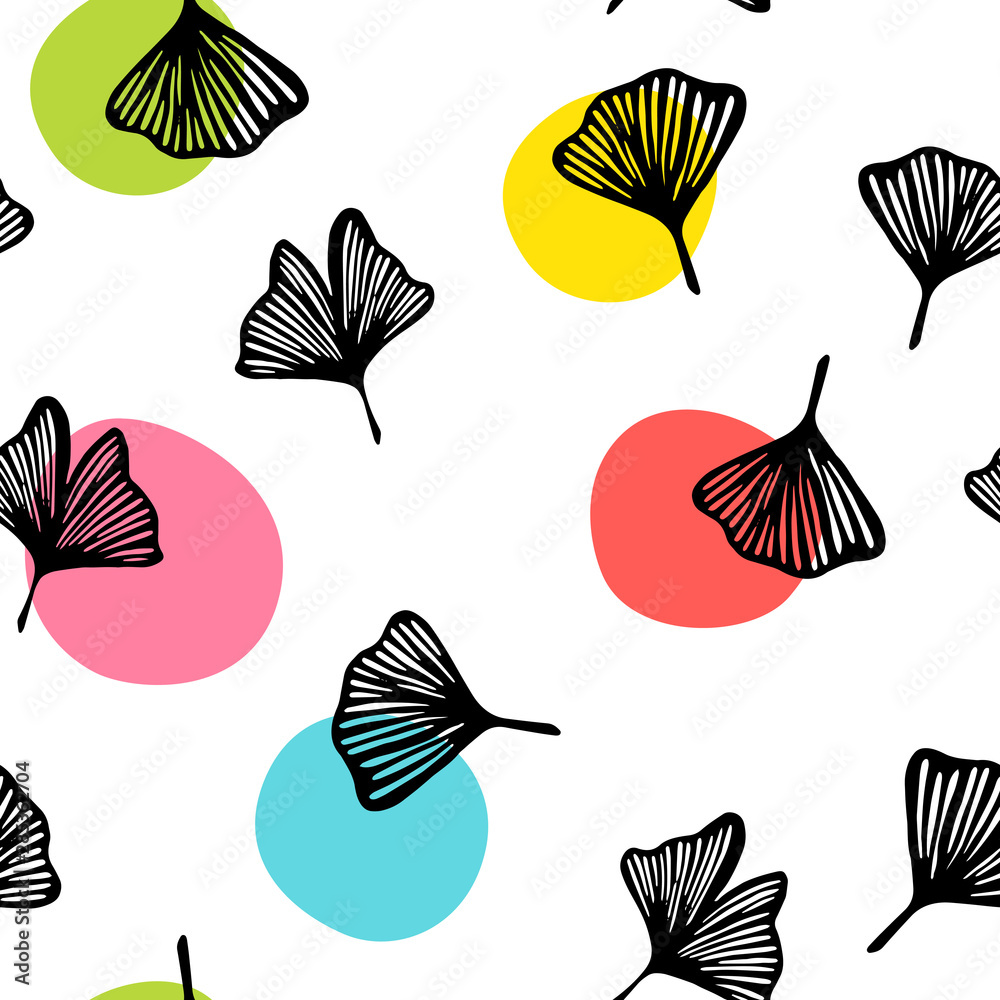 Vector Illustration ginkgo biloba leaves. Vector Illustration ginkgo biloba leaves.