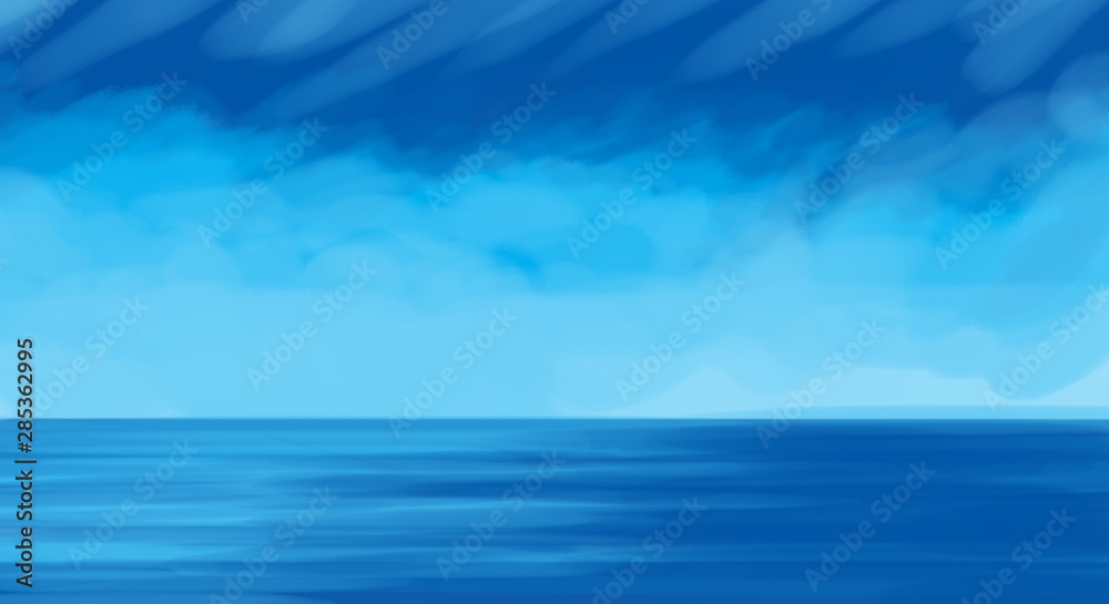 abstract painting sea blue nature background smooth digital ...
