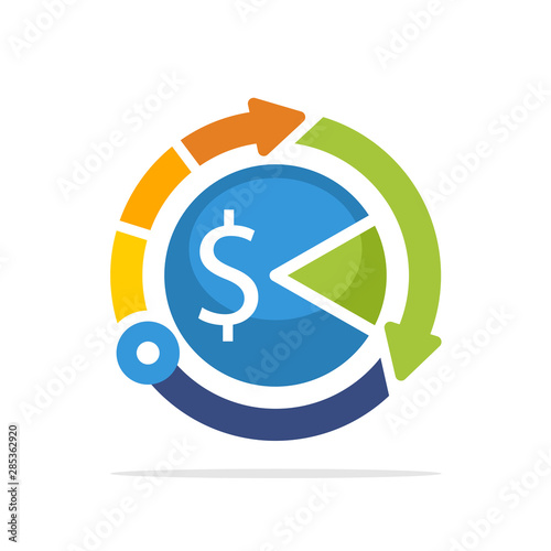 Illustrated icons with the concept of a technological system for tax optimization