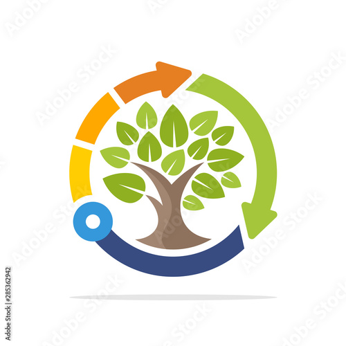 Illustration icon with the concept of technology development and the preservation of plants