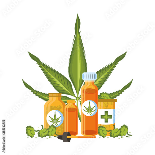 cannabis martihuana sativa hemp cartoon