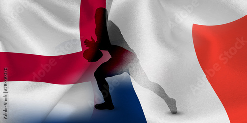イングランド　フランス　ラグビー　 国旗
