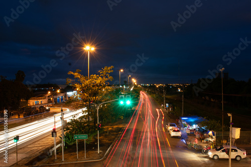 Long exposure highway at night.