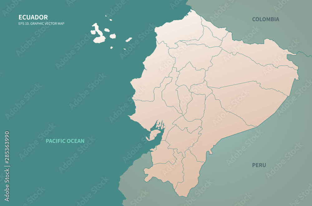 graphic vector map of south america