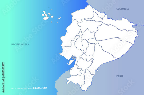 ecuador map. graphic vector...