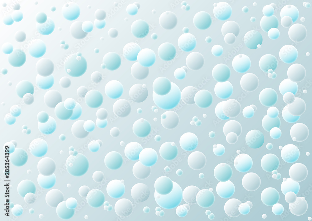 Illustration of bubbles on blue gradient background, vector