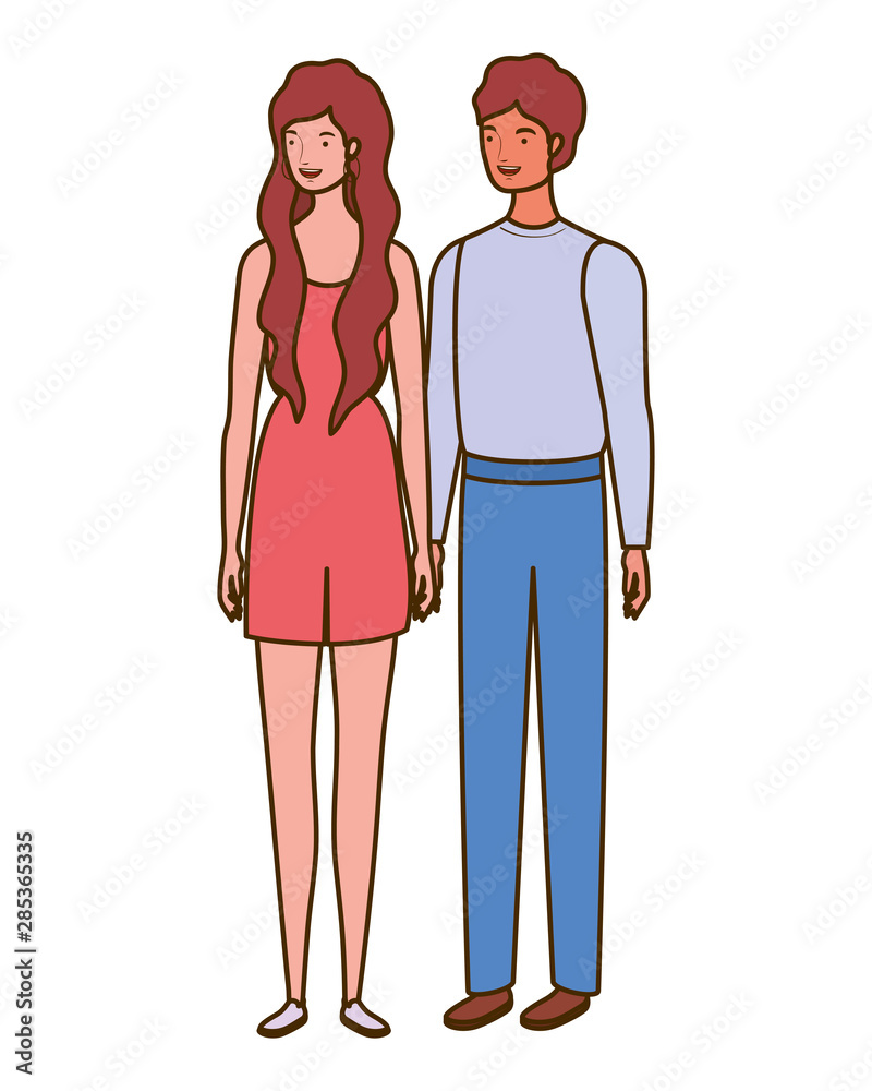 couple of people standing on white background couple of people standing on white background