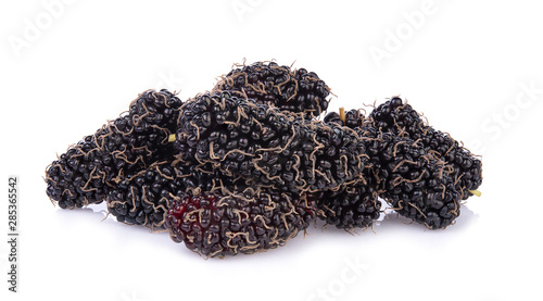 Mulberry berry isolated on white background.