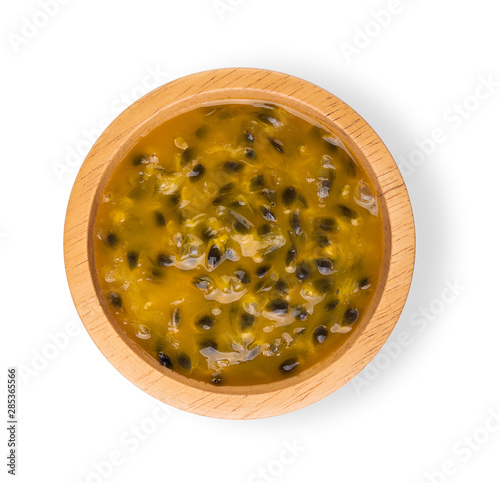 passion fruit isolated on white background. Top view