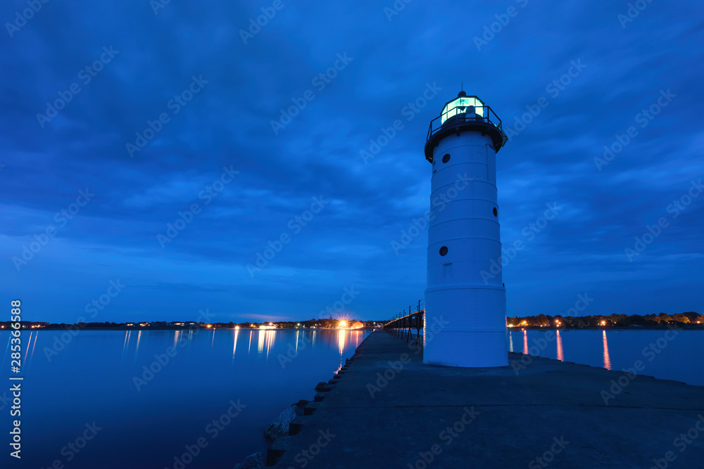 Manistee lighthouse at night