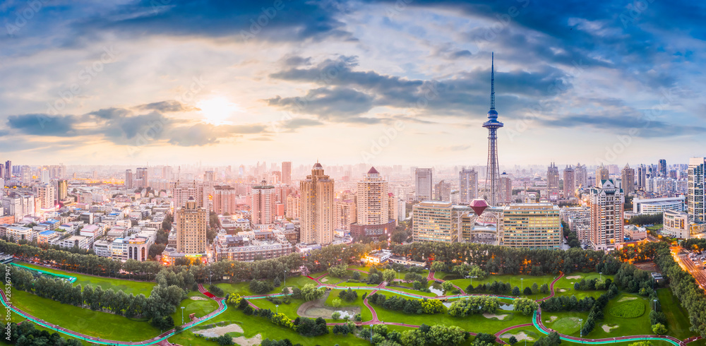 Naklejka premium Harbin Skyline. Located in Harbin, Heilongjiang, China.