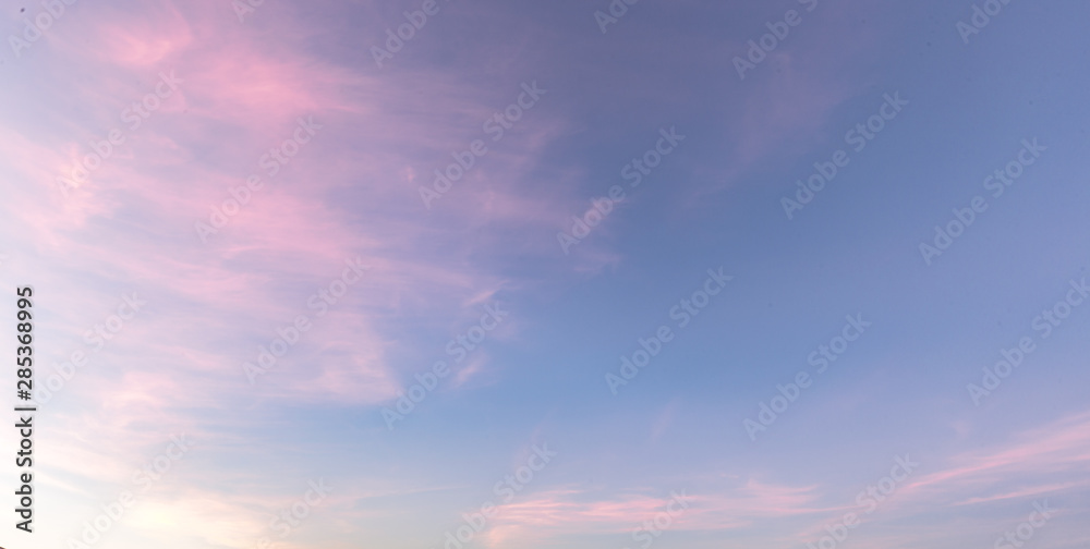 pink cloud blue sky afternoon sunset