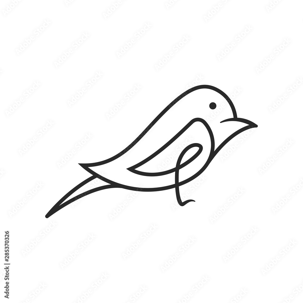 logo vector illustration of birds using line art logo vector illustration of birds using line art