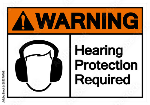 Warning Hearing Protection Required Symbol Sign, Vector Illustration, Isolate On White Background Label. EPS10