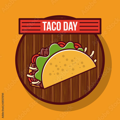 Taco day mexican food cartoon
