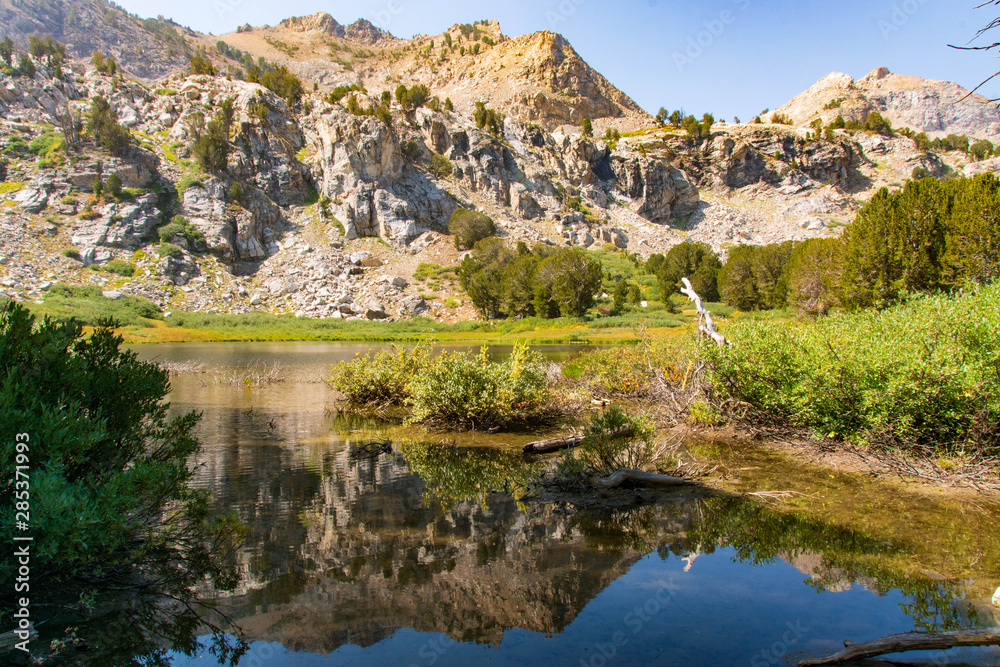 Reflections of the Ruby Mountains in Lamoille Lake