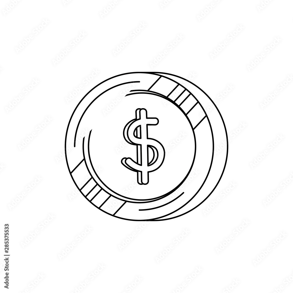 coin money dollar isolated icon coin money dollar isolated icon