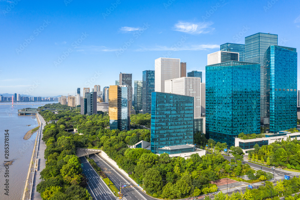 Fototapeta premium panoramic city skyline in hangzhou china