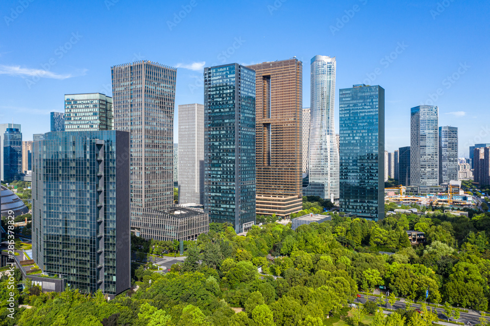 Obraz premium panoramic city skyline in hangzhou china