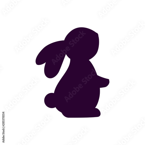 Obraz na plátne cute and little rabbit silhouette