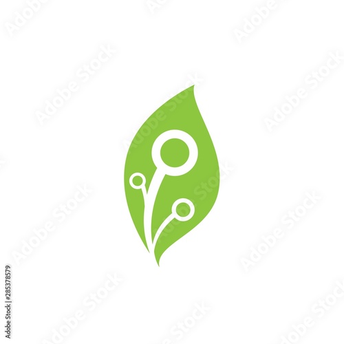 Green technology logo icon illustration