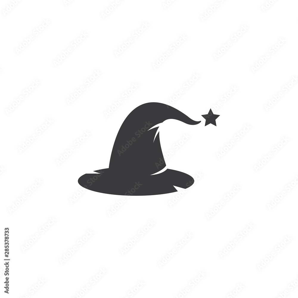 Wizard cap carachter logo vector Wizard cap carachter logo vector