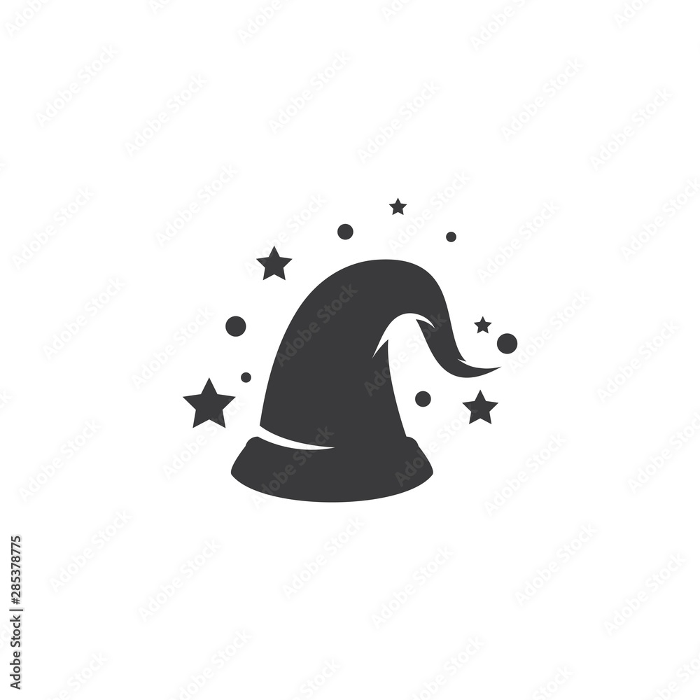 Wizard cap carachter logo vector Wizard cap carachter logo vector