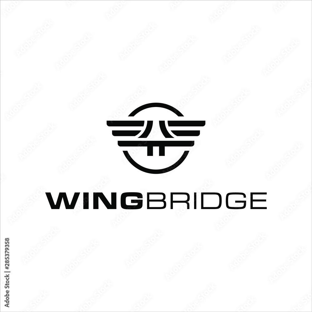 simple modern round black wing logo design idea simple modern round black wing logo design idea