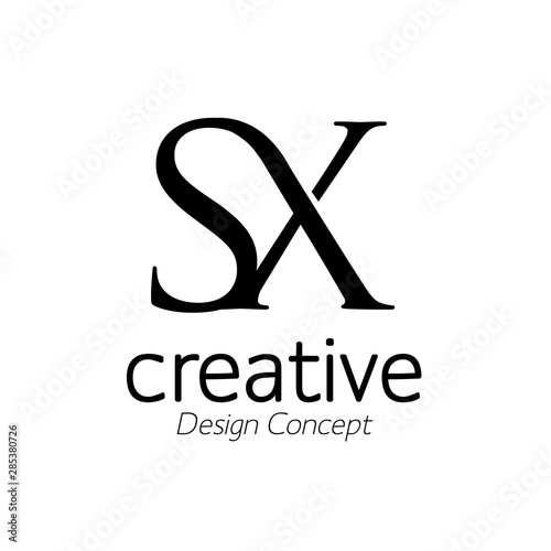 creative initial connected letters sx logo monogram style