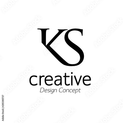 creative initial connected letters ks logo monogram style photo