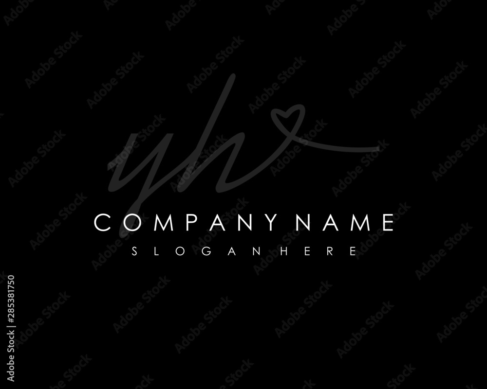YH Initial handwriting logo vector YH Initial handwriting logo vector