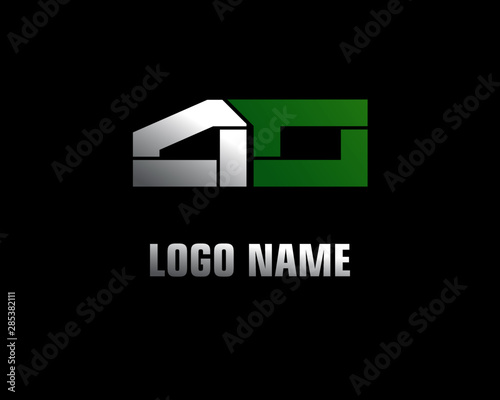 AO Initial letter logo template vector