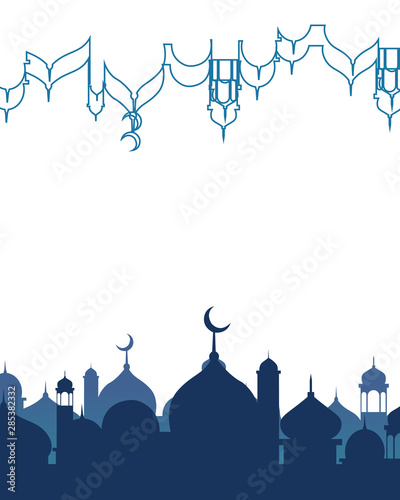 islamic background blue color