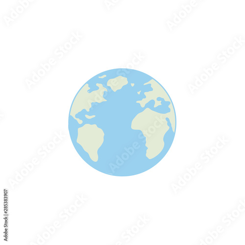 Planet Earth. Vector drawing of the globe. Colour illustration by hand