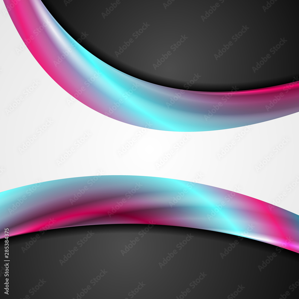Abstract corporate black and grey background with holographic neon waves. Modern vector design Abstract corporate black and grey background with holographic neon waves. Modern vector design