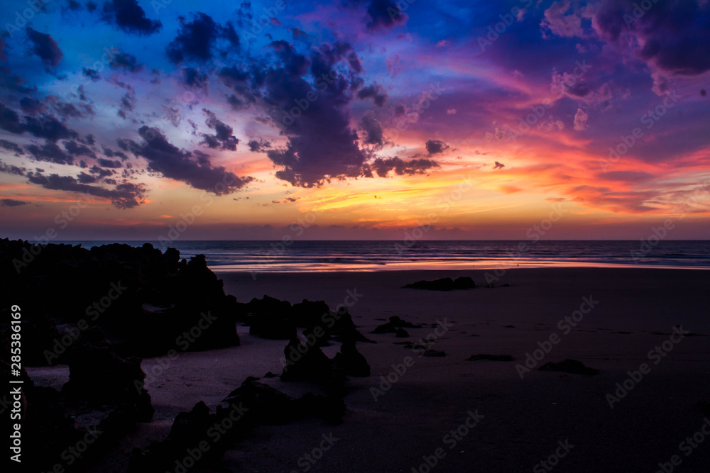 Beautiful Sunset at the beach of agadir morocco