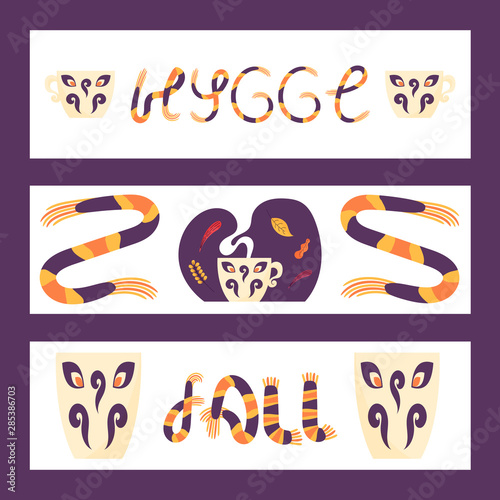 Set of hygge bookmarks templates.