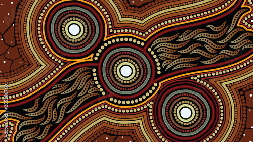Illustration based on aboriginal style of background.